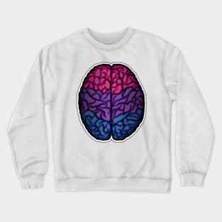 Large Bisexual Pride Flag Colored Brain Vector Crewneck Sweatshirt